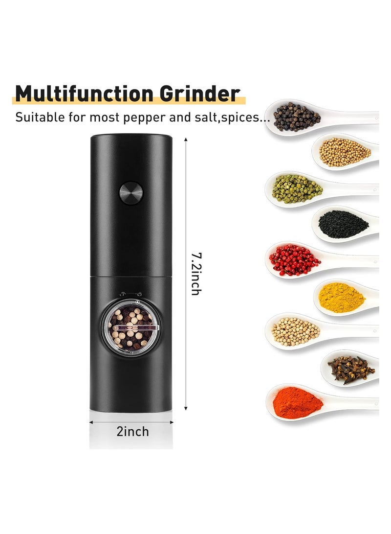 Electric Pepper Grinder or Salt Mill, Battery Powered Automatic Pepper Mill, Ceramic Grinder with Adjustable Coarseness, LED Light, and Salt Mill Refillable, One Hand Operation (1 pack)  - Image 3