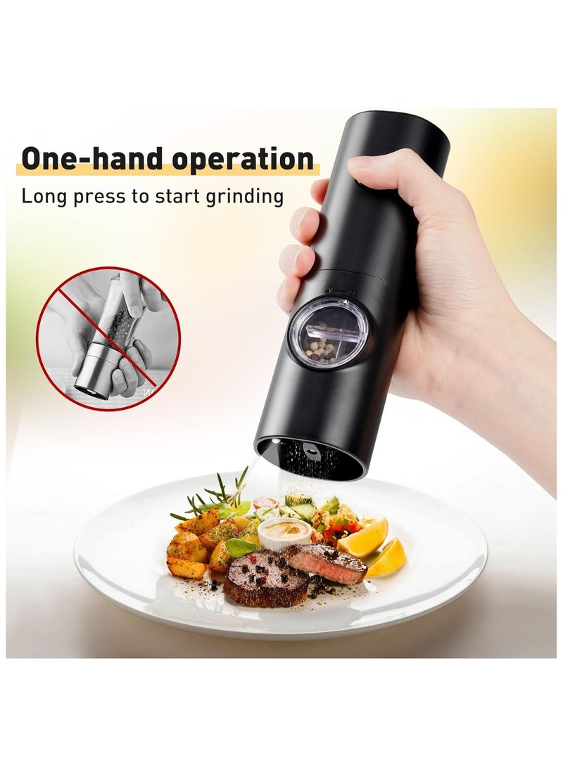 Electric Pepper Grinder or Salt Mill, Battery Powered Automatic Pepper Mill, Ceramic Grinder with Adjustable Coarseness, LED Light, and Salt Mill Refillable, One Hand Operation (1 pack)  - Image 4