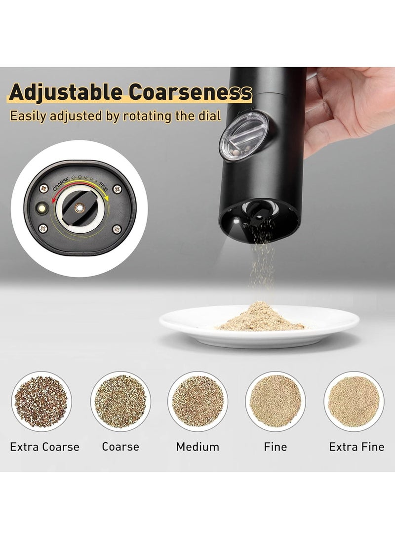 Electric Pepper Grinder or Salt Mill, Battery Powered Automatic Pepper Mill, Ceramic Grinder with Adjustable Coarseness, LED Light, and Salt Mill Refillable, One Hand Operation (1 pack)  - Image 5