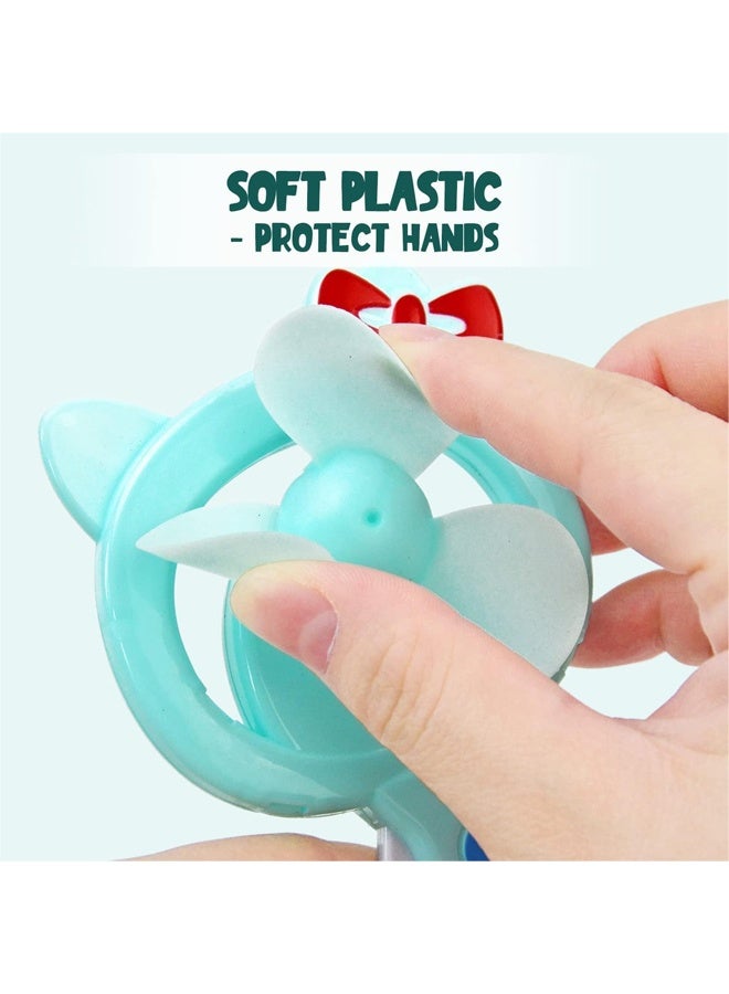 3 Summer Party Favors for Kids Ages 8-12 - Cute Handheld Fans, Novelty Toys Manual Press-Down Cooling Fans for Boys and Girls Outdoors (Random Styles) - Image 4