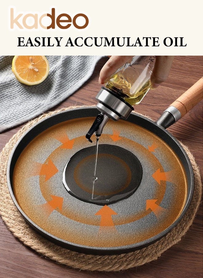 kadeo Iron Frying Pan, Nonstick, Anti-scald Handle, Crepe Pan, Use on Induction, Stove and Grill, Durable, Even-Heating Kitchen Cookware Diameter 26CM - Image 2