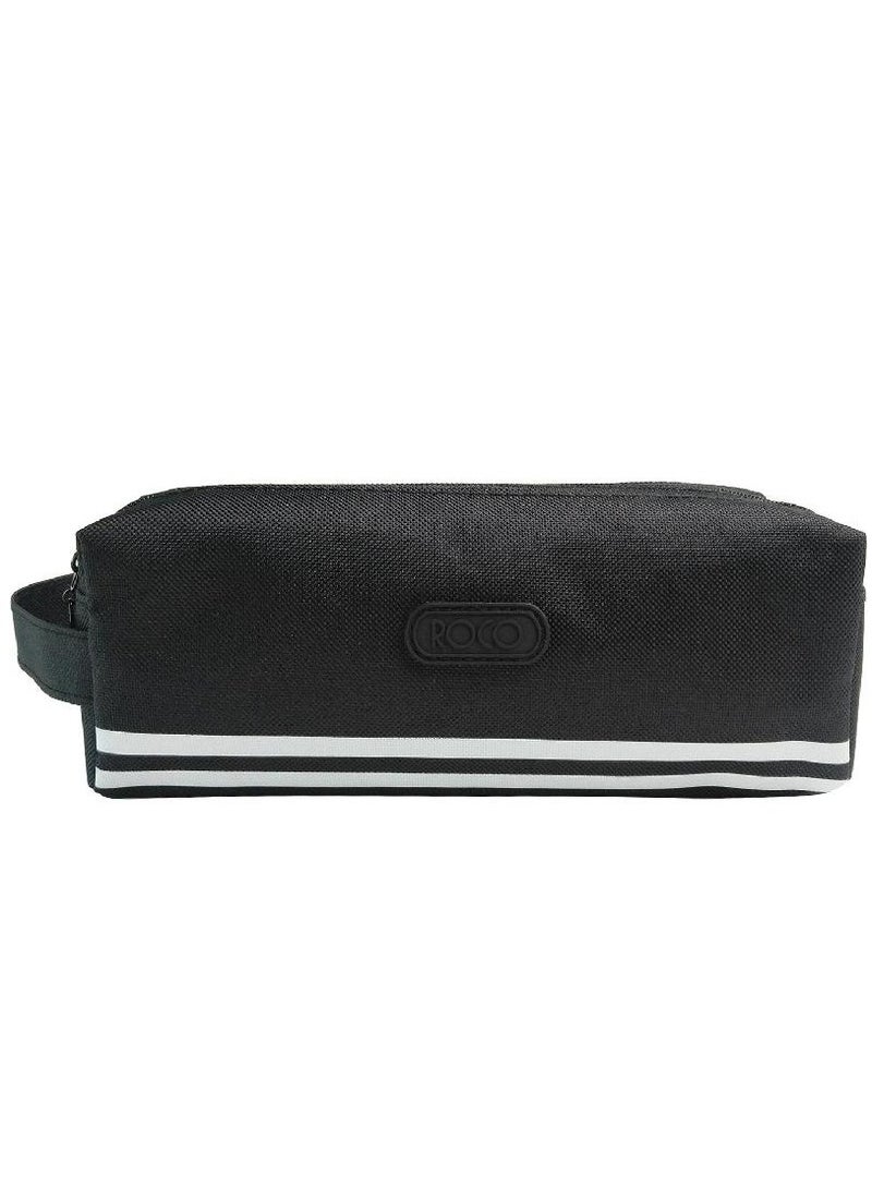 ROCO Soft Pencil Case Double Zipper Entry 2 Compartment Black - Image 1