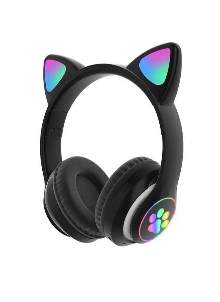 CAT STN-28 RGB Wireless Headphones | Bluetooth 5.0 for Seamless Connectivity | Stereo Sound with Deep Bass & Dynamic RGB Lighting | Built-in Mic for Hands-Free Calls | Adjustable Headband & Cushioned Earpads for Maximum Comfort | Long-Lasting Battery Life | Perfect for Gaming, Music & Work  - Image 1
