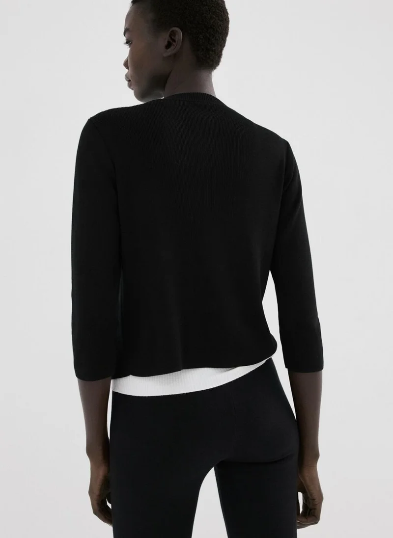 مانجو Knitted cardigan with jewel button