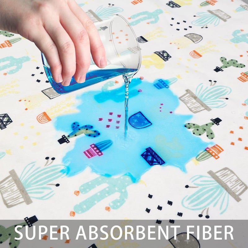 FOOK FISH Baby Diaper Changing Pad Liners(22X27.5 inches) Soft Cotton Waterproof Changing Mat for Baby Underpads Mattress Mat Sheet Protector Portable Reusable Urine Pads for Travel Gear Pack of 3 - Image 4