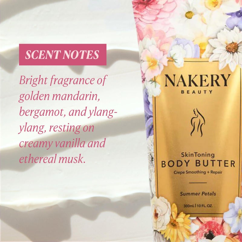Nakery Skin Toning Body Butter for Women - Firming Body Lotion for Women - Peptide Infused Body Lotion for Crepey & Sagging Skin - Firming Lotion for Neck, Arms & Legs - Summer Petals - Image 4