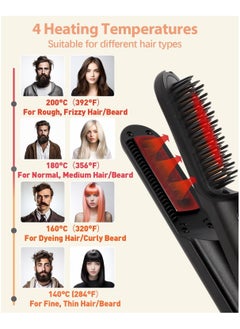 General Cordless Hair Straightening Brush, 2-in-1 Upgraded Portable Hair Straightening Brush, Fast Heat 3 Heat Settings, USB Charging Cordless Hair Straightener for Traveling  - Image 3