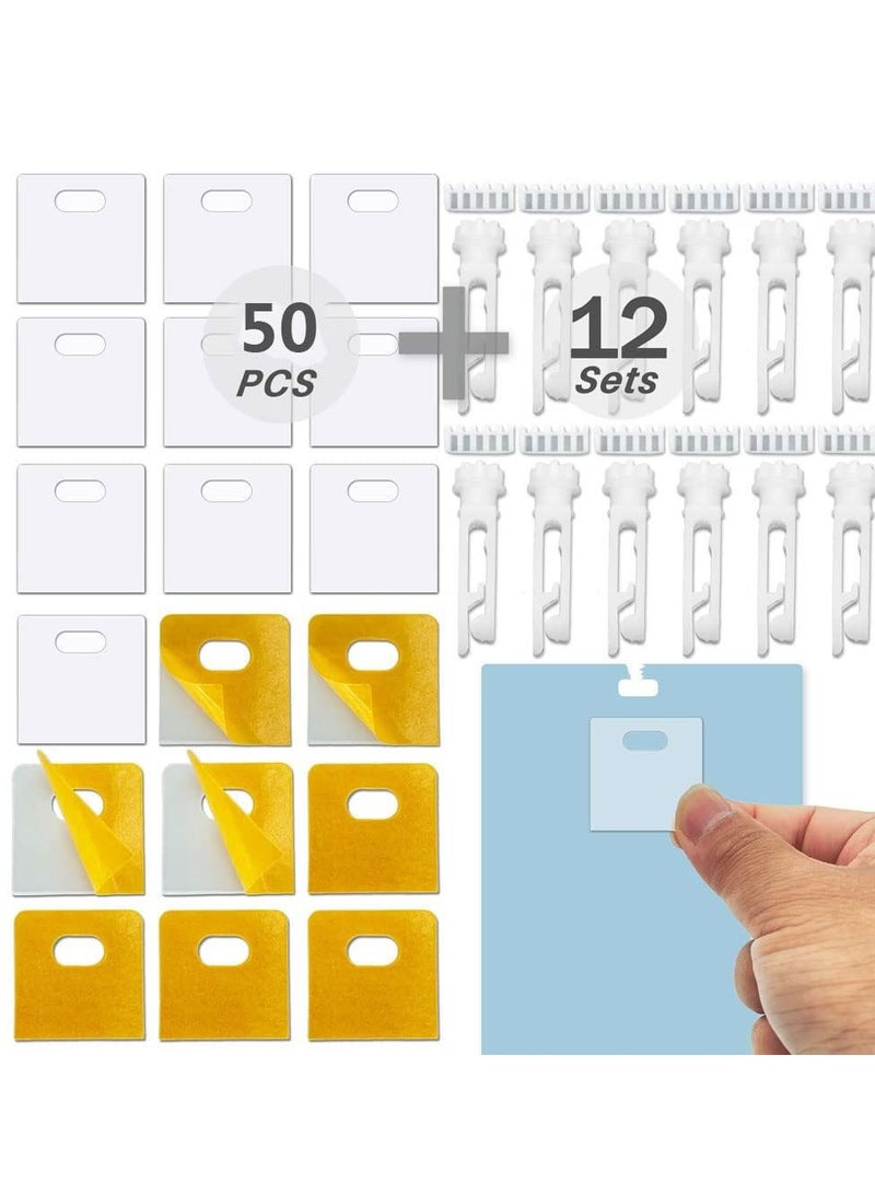 Y&D Clear Vertical Blind Repair Tabs, KASTWAVE Transparent Vane Savers Clips Window Blinds Replacement Slats for Parts Panels (50 Pcs)  - Image 1