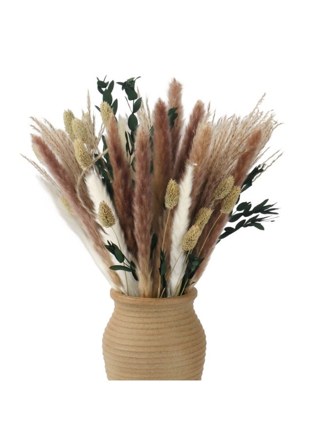 Dried Flower Boho Bouquet – Exquisite Pampas Grass Bunny Tail and Eucalyptus for Home Decor Arrangements, Boho Decor – Rustic Flowers for Your Bohemian Home, Bedroom, and Wedding Table Décor