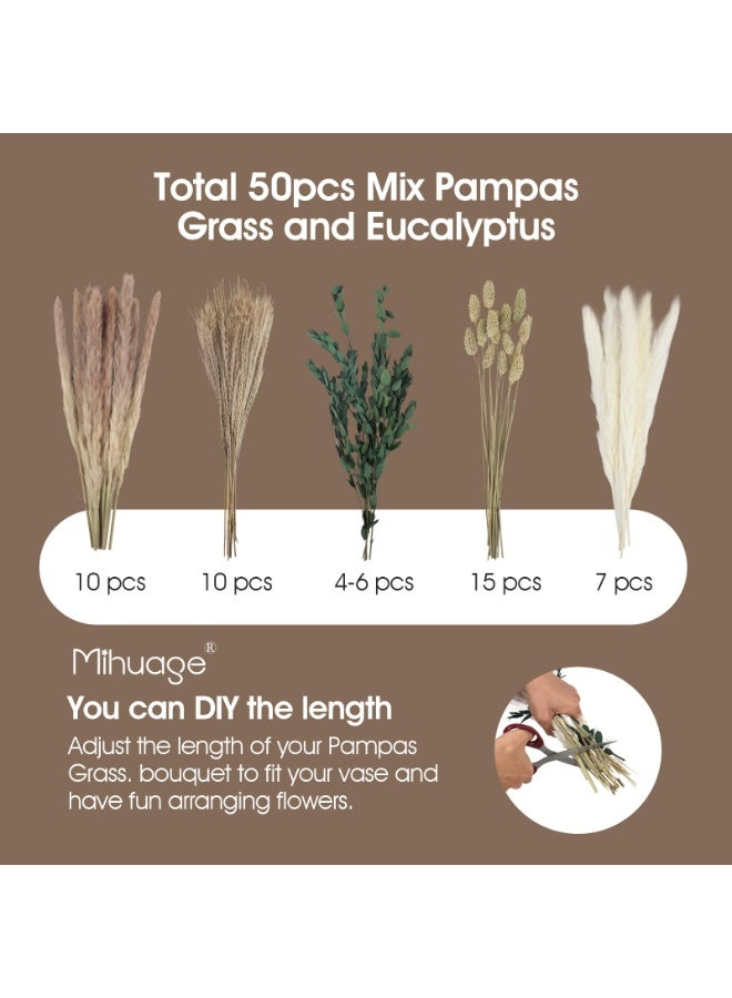 Dried Flower Boho Bouquet – Exquisite Pampas Grass Bunny Tail and Eucalyptus for Home Decor Arrangements, Boho Decor – Rustic Flowers for Your Bohemian Home, Bedroom, and Wedding Table Décor - Image 5