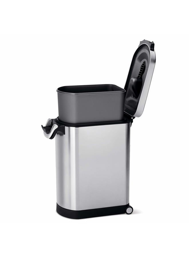 simplehuman حاوية تخزين طعام الحيوانات الأليفة بسعة 30 لتر ووزن 32 رطل / 14.5 كجم لطعام الكلاب، وطعام القطط، وعلف الطيور، من الفولاذ المقاوم للصدأ المصقول - Image 4