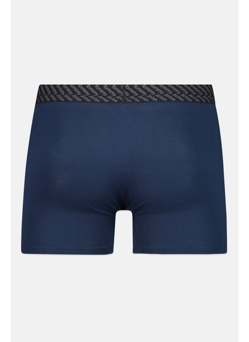 Tommy John - Men 2 Pieces 4 Inseam Brand Logo Boxer Briefs, Navy/Grey - Image 1