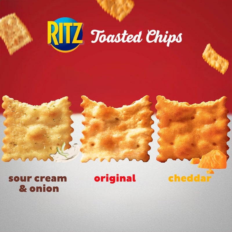 Ritz باقة ريتز من رقائق التوست - جبنة شيدر، كريمة حامضة وبصل، وقطع أصلية - 4 أكياس - Image 4