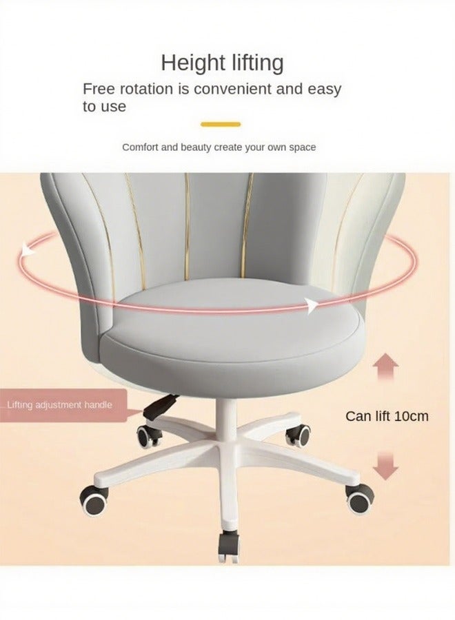 أيكين كرسي عثماني دوار قابل للتعديل؛ كرسي دائري عصري كبير الحجم مع مسند ظهر لغرفة النوم وغرفة المعيشة (رمادي) - Image 5