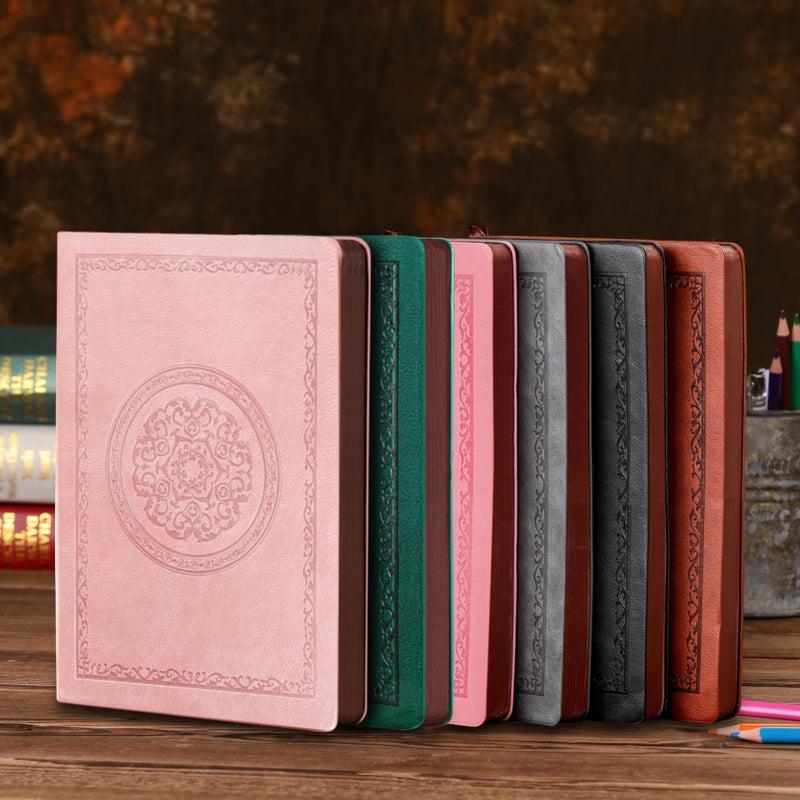 Fetinar 300 Pages Leather Blank Journal Notebook,Softcover Leather Blank Journal Notebook for Women Men,300 Pages Notebook for Work,Office,School Note Taking,5.7'' X 8.3'',green - Image 5