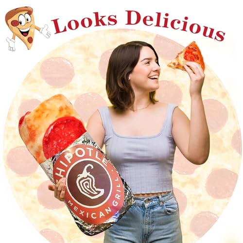 Jorbest Pizza Blanket Adult Size 80 Inches Birthday Gifts for Women Men Mom Teen Boys Girls, Novelty Pizza Throw Blanket Funny Gifts for Adult and Kids, 285 GSM Soft Flannel Fun Food Blanket (Red) - Image 2