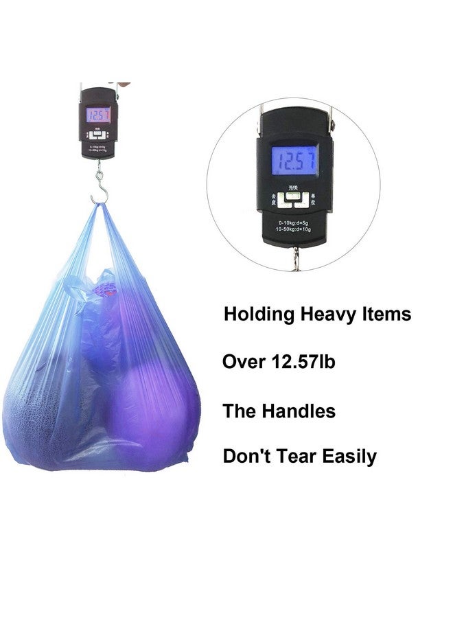 LazyMe LazyMe T-Shirt Carry-Out Bags Plastic Grocery Bags with Handles Shopping Bags in Bulk Restaurant Bags, Standard Supermarket Size,12 x 20 inch (50 Pcs, Blue) - Image 4
