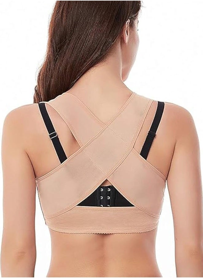 Muyixin Chest Brace Up for Women Posture Corrector Shapewear Vest Tops Bra Support Shaper Beige  - Image 1