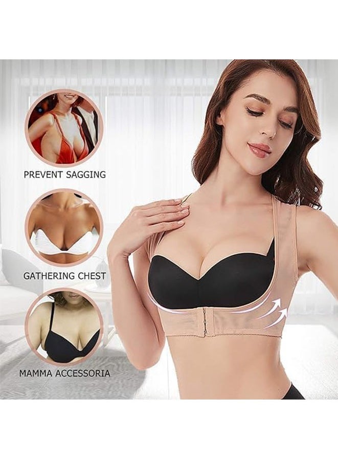Muyixin Chest Brace Up for Women Posture Corrector Shapewear Vest Tops Bra Support Shaper Beige  - Image 2