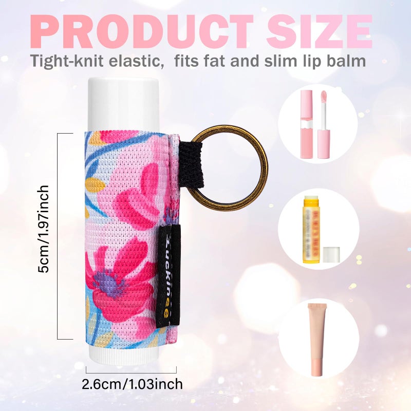 LUCKINEE 3PCS Lip Balm Holder Keychain Lip Gloss Keychain Holder Lipstick Holder Lip Balm Pouch Keychain Compatible with ChapStick, Burt's Bees, Christmas Stocking Stuffers - Image 2