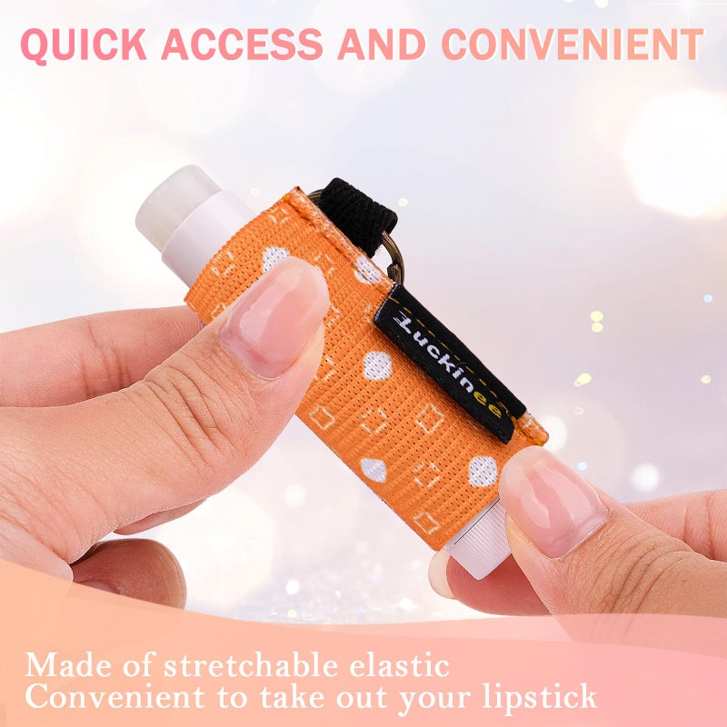 LUCKINEE 3PCS Lip Balm Holder Keychain Lip Gloss Keychain Holder Lipstick Holder Lip Balm Pouch Keychain Compatible with ChapStick, Burt's Bees, Christmas Stocking Stuffers - Image 3