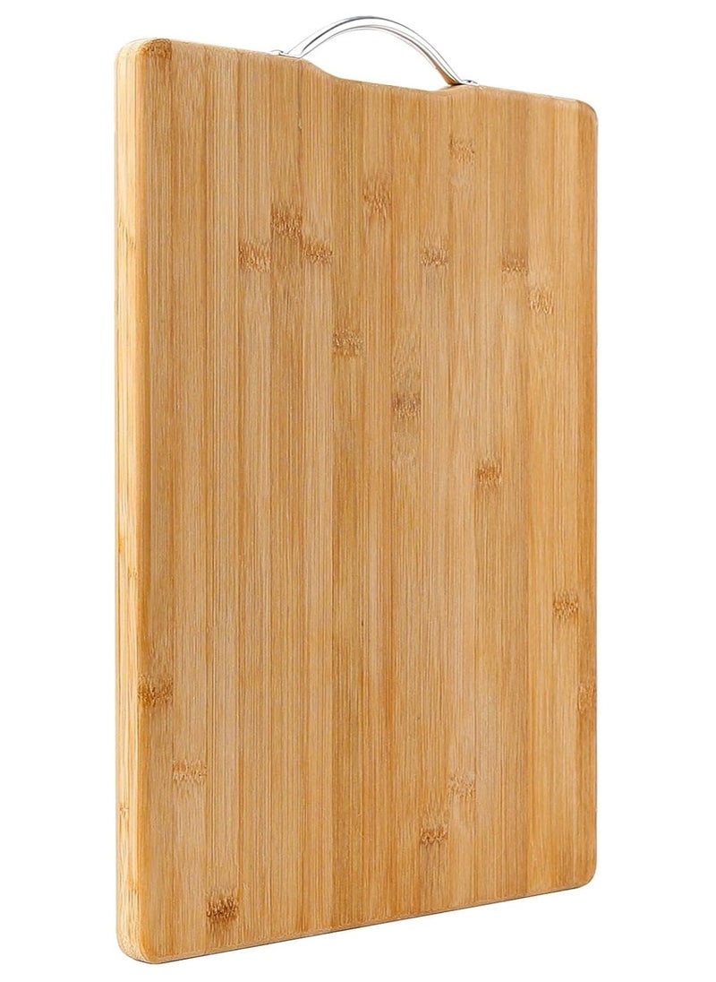 Lukadah Wood Cutting Board for Kitchen - Reversible Bamboo Cutting Board, Bamboo Cutting Boards for Kitchen, Extra Large Wood Cutting Board with Deep Juice Groove and Handle Heavy Duty Chopping board | 34cm x 24cm  - Image 2