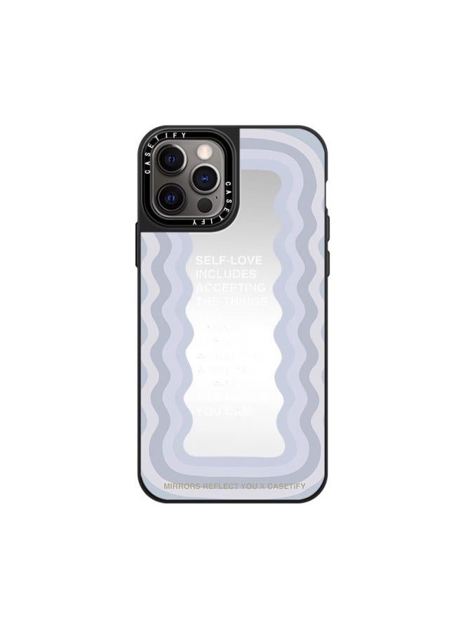 CASETi Han Suxi Blue Inspirational Slogan Wave For Iphone 15ProMax Phone Case For Iphone16p-Color:Caseti Fy Inspirational Slogan Brown Wave Genuine Mirror Silver Frame-Applicable Models:For Iphone 14