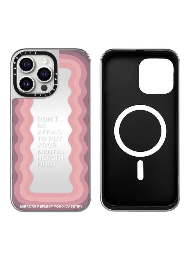 CASETi Han Suxi Blue Inspirational Slogan Wave For Iphone 15ProMax Phone Case For Iphone16p-Color:Caseti Fy Inspirational Slogan Brown Wave Genuine Mirror Silver Frame-Applicable Models:For Iphone 14