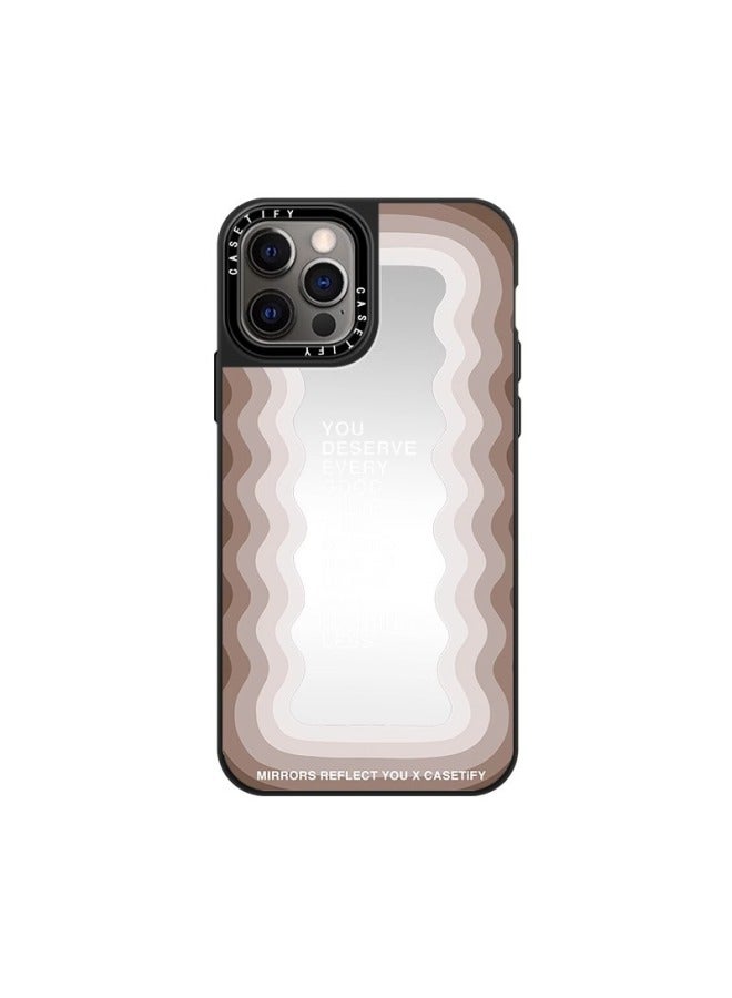 CASETi Han Suxi Blue Inspirational Slogan Wave For Iphone 15ProMax Phone Case For Iphone16p-Color:Caseti Fy Inspirational Slogan Brown Wave Genuine Mirror Silver Frame-Applicable Models:For Iphone 14