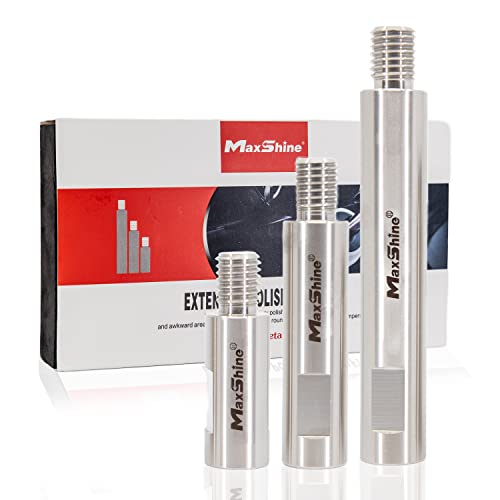 Maxshine Universal Stainless Steel Rotary Extension Shaft Set - 2in, 3in, 5in, Fits 5/8” Backing Plate - 3 Pieces Rotary Polisher Extender for Car Polishing & Angle Grinder -Rotary Polisher Accessory - Image 1