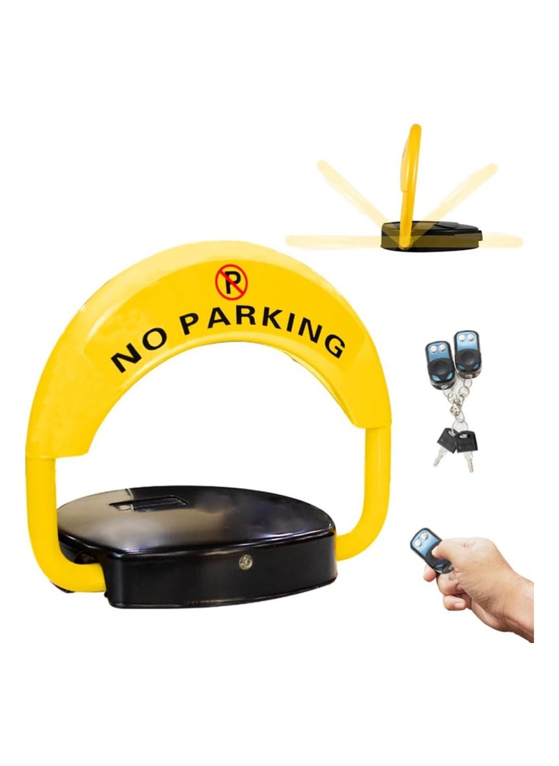 BERRY Berry Solar Parking Barrier With Remote Control | Anti Interface Car Parking Barrier - Yellow & Black With NO Parking Sticker | Car Parking Barrier Lock  - Image 1