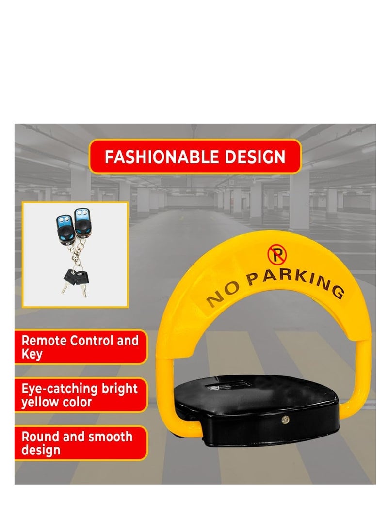 BERRY Berry Solar Parking Barrier With Remote Control | Anti Interface Car Parking Barrier - Yellow & Black With NO Parking Sticker | Car Parking Barrier Lock  - Image 4
