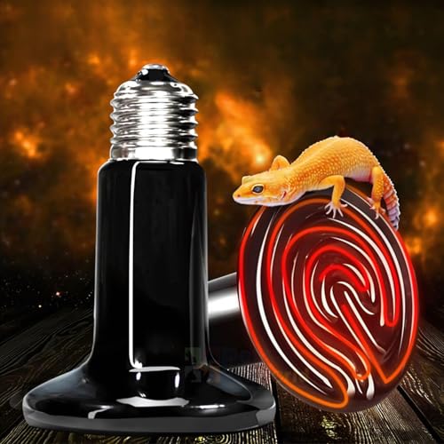 VAYINATO Reptile Ceramic Heat Emitter Lamp | No-Light Heating Bulb for Lizards, Snakes, Tortoises | Long-Lasting Heat Source for Terrariums & Vivariums | Silent & Safe (Black) (150W) - Image 1