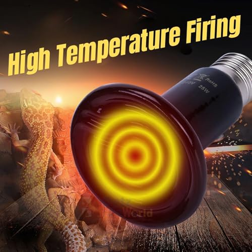 VAYINATO Reptile Ceramic Heat Emitter Lamp | No-Light Heating Bulb for Lizards, Snakes, Tortoises | Long-Lasting Heat Source for Terrariums & Vivariums | Silent & Safe (Black) (150W) - Image 2