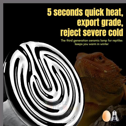 VAYINATO Reptile Ceramic Heat Emitter Lamp | No-Light Heating Bulb for Lizards, Snakes, Tortoises | Long-Lasting Heat Source for Terrariums & Vivariums | Silent & Safe (Black) (150W) - Image 4