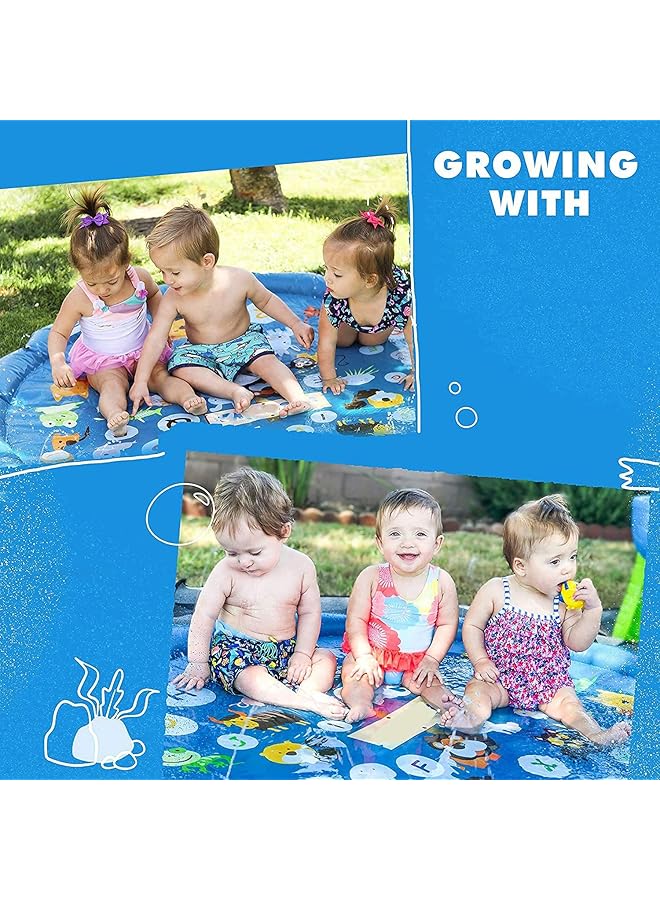 KASTWAVE Splash Pad For Toddlers Sprinkler For Kids Water Party Spray Play Mat Baby Wading Pool For Learning Toy Water Pad “From A To Z” Outdoor Swimming Pool For Babies And Toddlers - Image 2