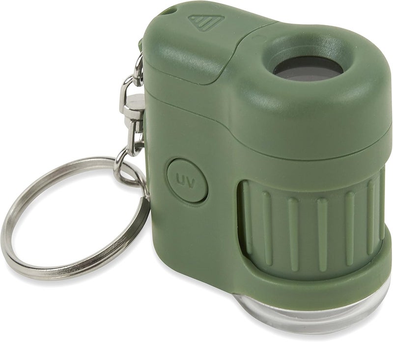Carson MicroMini 20x LED Lighted Pocket Microscope with Built-in UV and LED Flashlight, Green (MM-280G), Large - Image 4