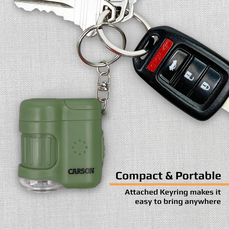 Carson MicroMini 20x LED Lighted Pocket Microscope with Built-in UV and LED Flashlight, Green (MM-280G), Large - Image 5