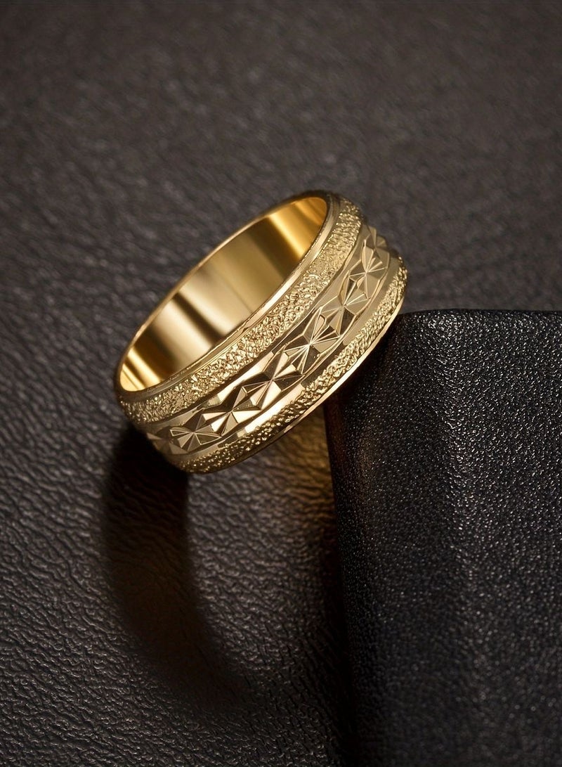 Jewelry 4You Stainless Steel 18k Gold Plated Ring For Women Size 7 - Image 1