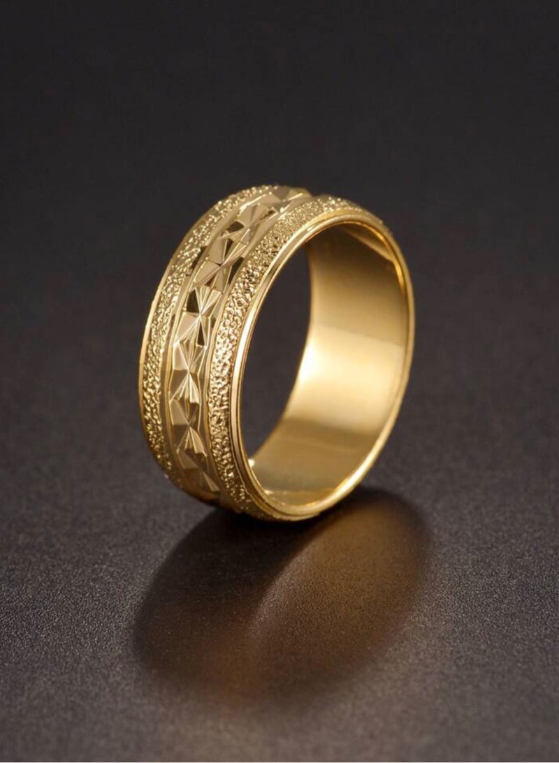 Jewelry 4You Stainless Steel 18k Gold Plated Ring For Women Size 7 - Image 2