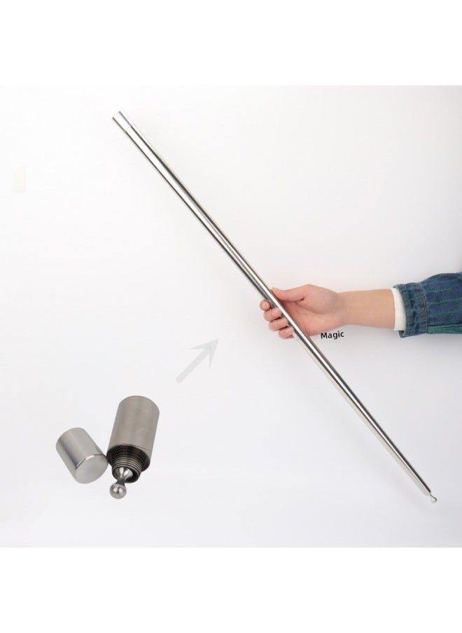 Generic - Shrink Bar Variable Flower Steel Shrink Bar Three Feather Flower Color Bouquet Metal Telescopic Stage Magic Props-Color:1 Steel Shrink Rod (flower Purchased Separately) - Image 1