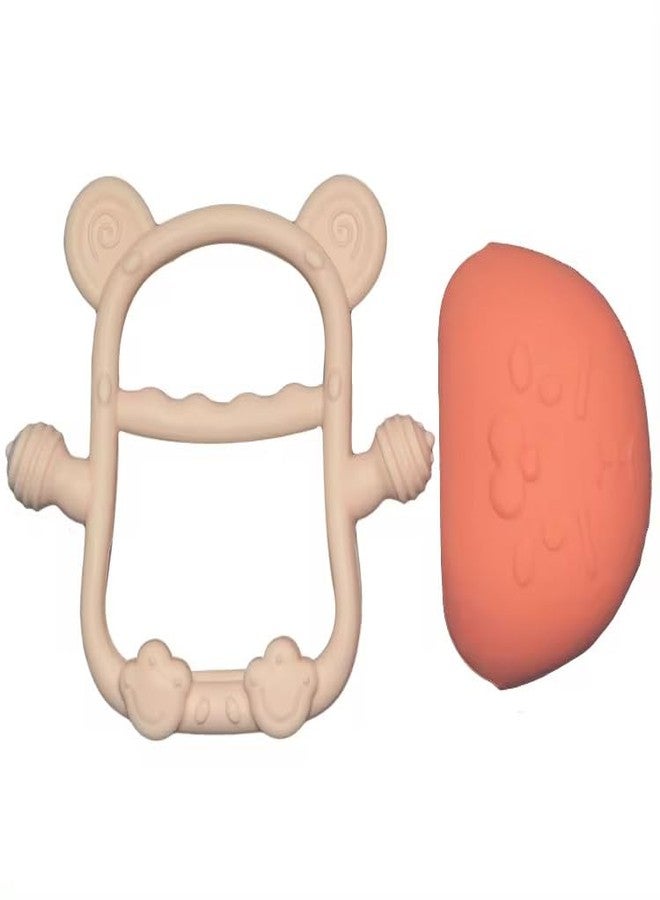 RUKAN Silicone Baby Teether 0-6 Months Soft, Anti Drop Teethers Baby Chew Toys, Helps Biting Skills Development BPA Free Safe Teether for Infants Tiger (Orange) - Image 4