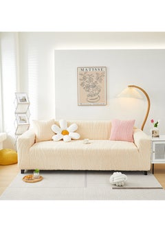 Sharpdo Sofa Cover Stretch Sofa Slipcover 4 Seater Sofa Protector Couch Covers Thick Non-Slip Fashion Nordic Style Washable Soft Large Size 235-300CM  - Image 1