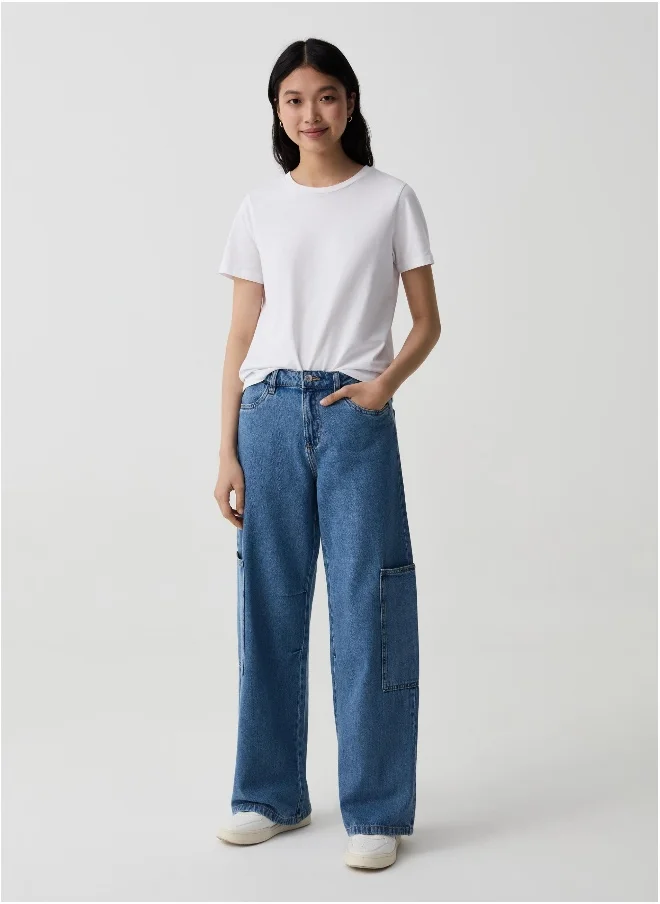 او في اس Wide-leg utility jeans