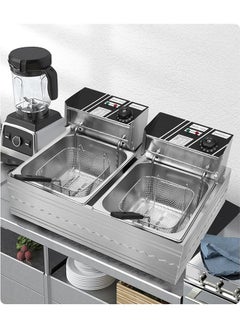 Deep Fryer 12L Temperature Control 1600W Large Capacity JCK12L Silver