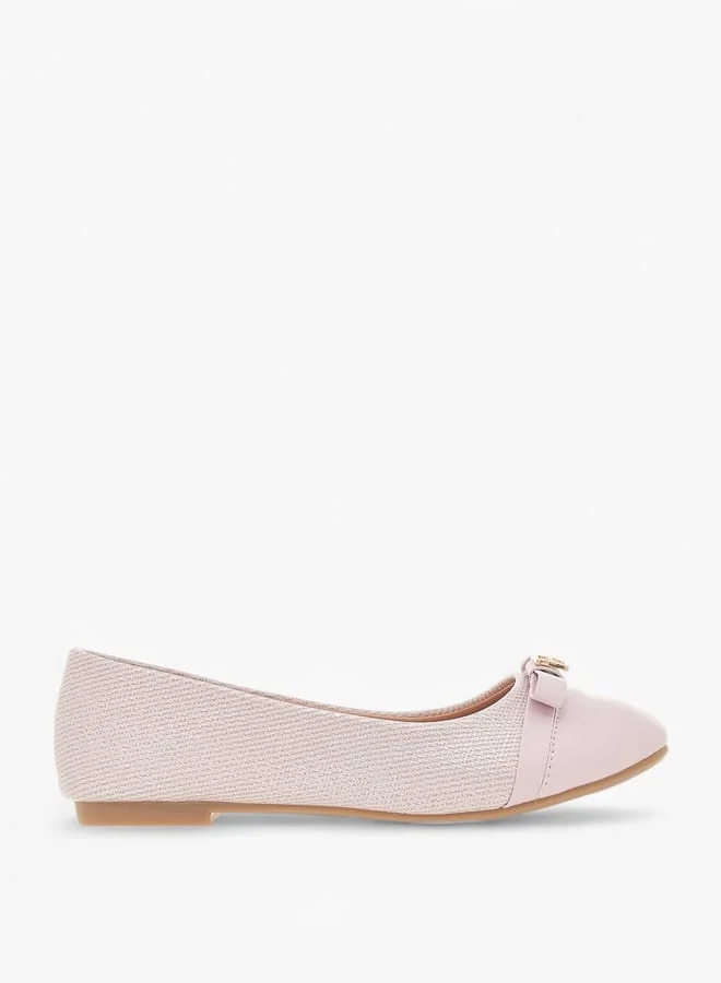Girls Metal Accent Slip-On Ballerina Shoes