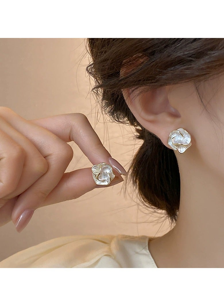 Goolsky S925 Sterling Silver Camellia Flower Stud Earrings for Women – Minimalist Elegant Design, Hypoallergenic Dainty Jewelry for Daily or Party Wear  - Image 1
