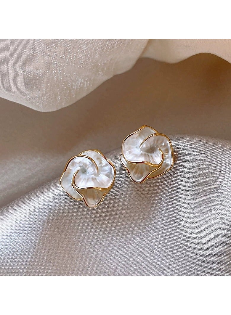 Goolsky S925 Sterling Silver Camellia Flower Stud Earrings for Women – Minimalist Elegant Design, Hypoallergenic Dainty Jewelry for Daily or Party Wear  - Image 2