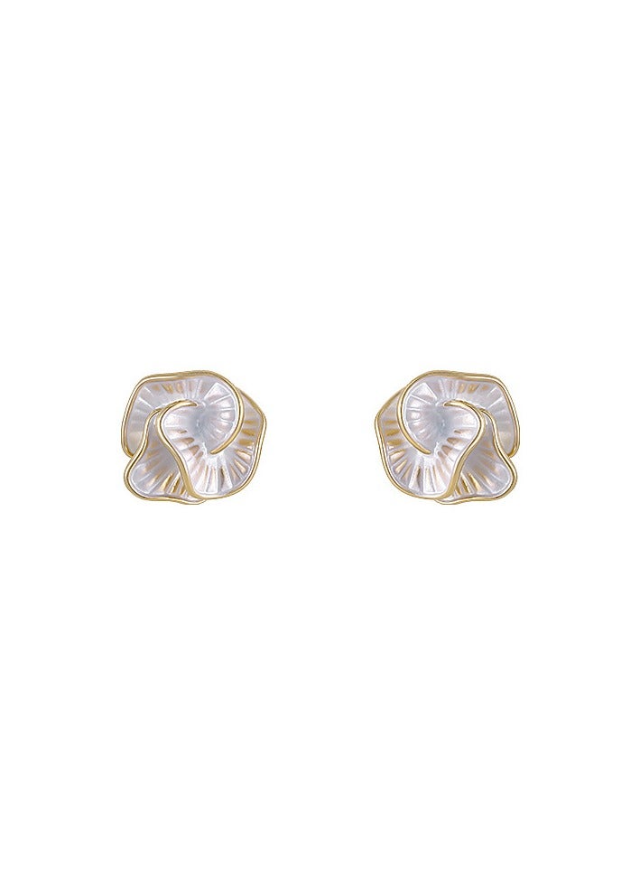 Goolsky S925 Sterling Silver Camellia Flower Stud Earrings for Women – Minimalist Elegant Design, Hypoallergenic Dainty Jewelry for Daily or Party Wear  - Image 3