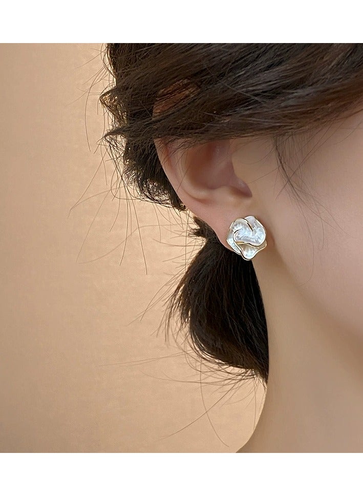 Goolsky S925 Sterling Silver Camellia Flower Stud Earrings for Women – Minimalist Elegant Design, Hypoallergenic Dainty Jewelry for Daily or Party Wear  - Image 4